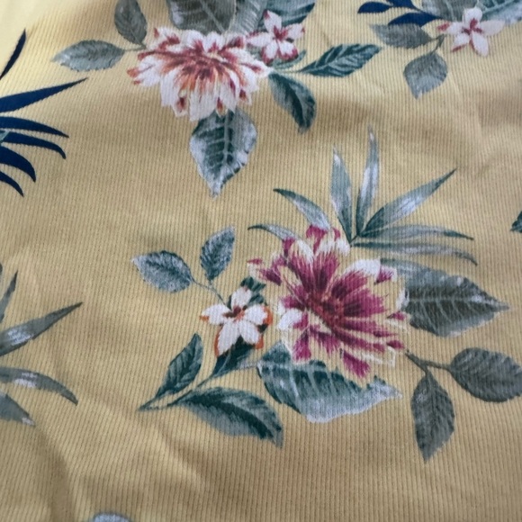 Guess Yellow Top with Green Floral Accents - Picture 3 of 9